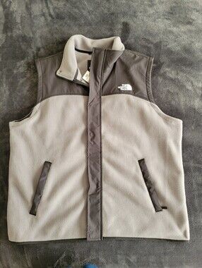 North Face Men's Gray Fleece Vest XL